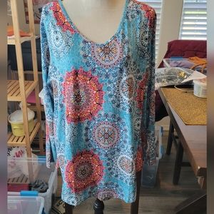 Rosriss women's sz. 18W Mandala NWT bright colors, fun patterns